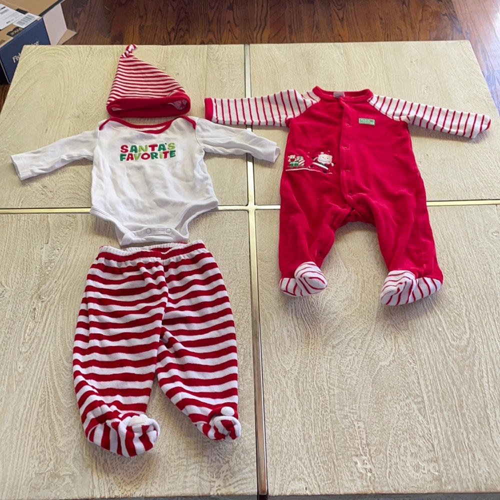 Christmas Little Me and Carter outfits/Pajamas